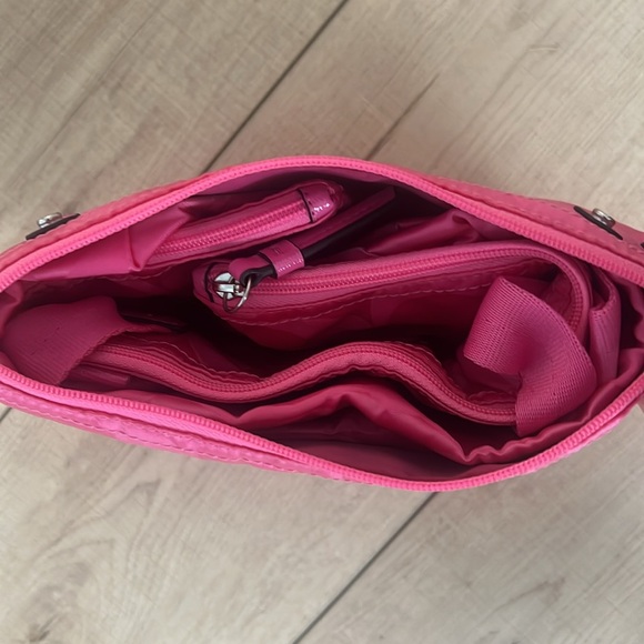 Coach F77321 Signature Nylon Medium Packable Weekender Zip Tote Hot Pink 2 Piece - Picture 8 of 8